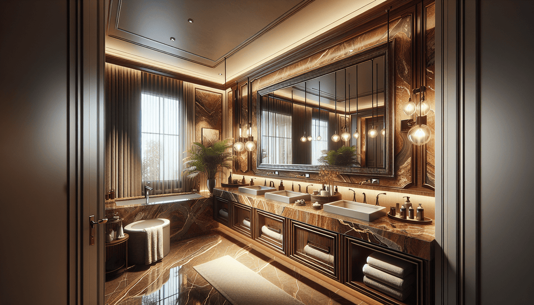 Elegant Brown Granite Bathroom Countertops for Luxury Home Designs - Z Boutique by Marble Couture