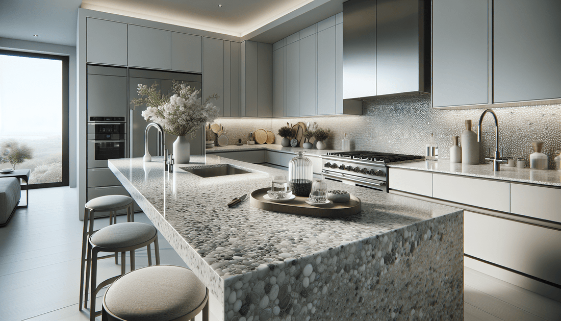 Elegant White Pebble Granite for Discerning Homeowners and Professionals - Z Boutique by Marble Couture