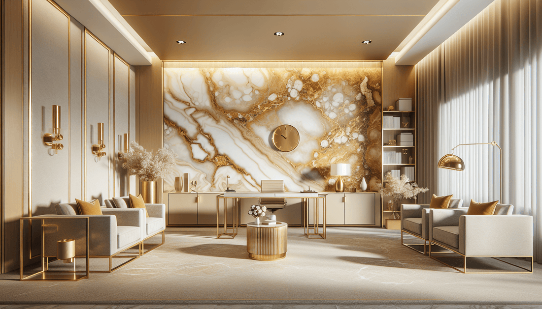 Elevate Spaces: Luxurious Gold Marble Slabs for Professionals - Z Boutique by Marble Couture