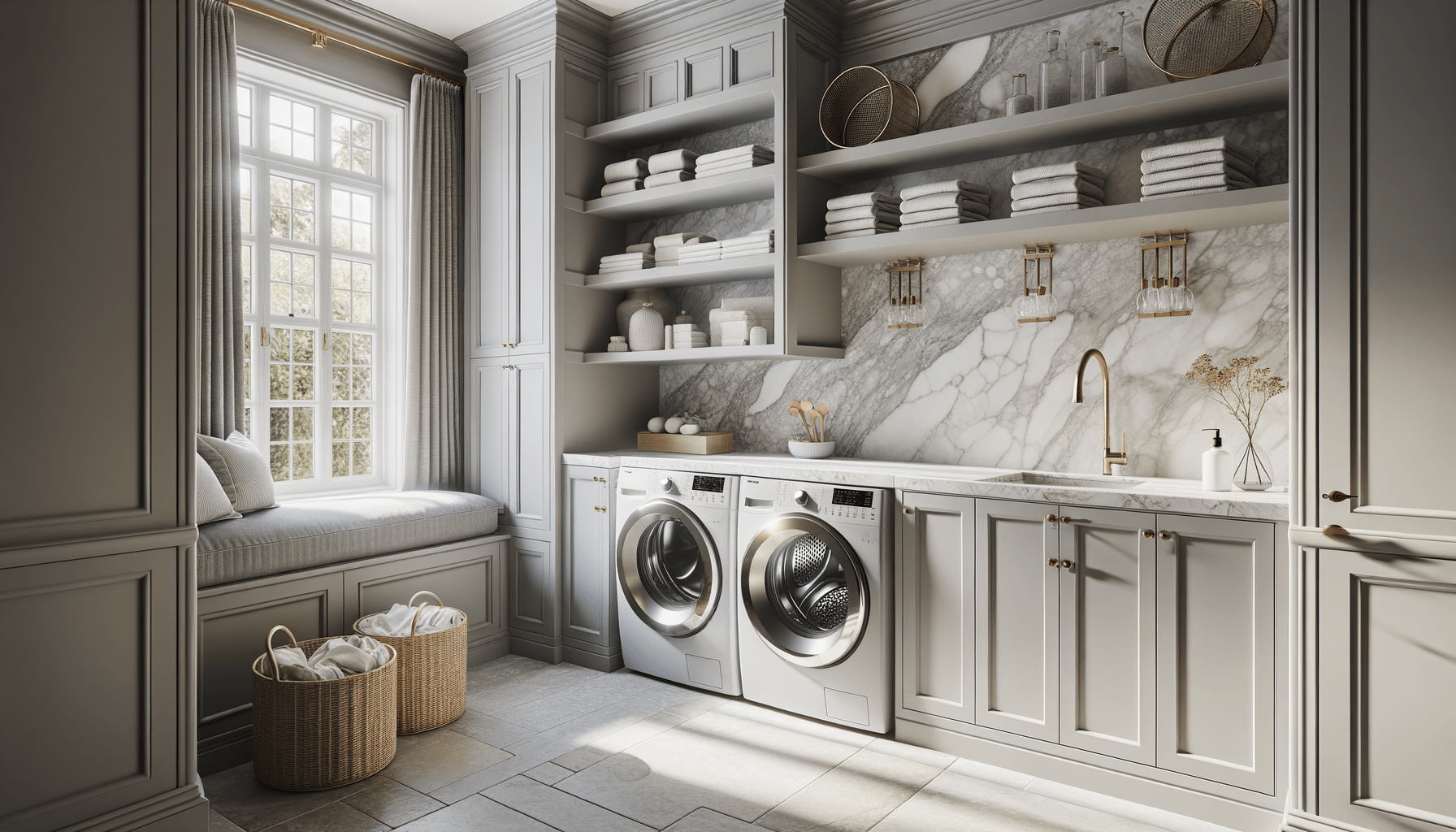 Best Laundry Room Tile Ideas for Floors, Walls & Backsplashes 15 Elevate Your Laundry Room with Taj Mahal Quartzite Elegance – Zicana Boutique