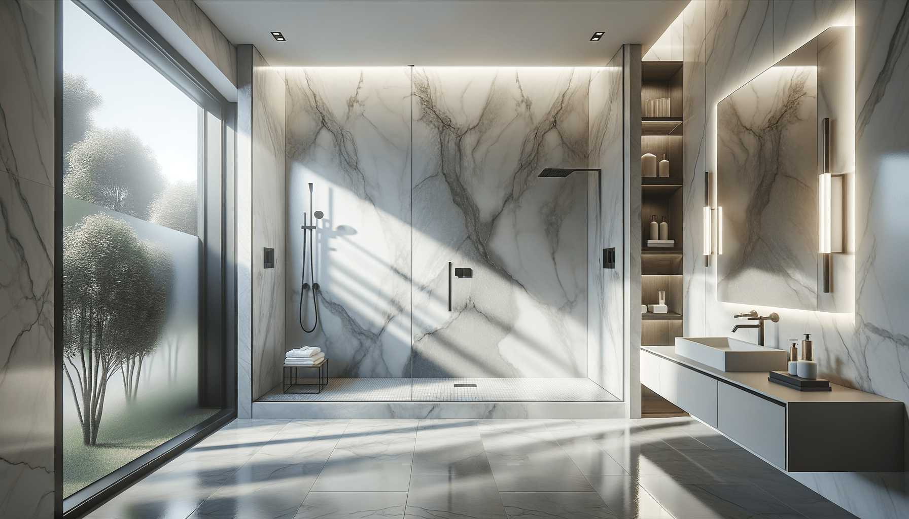 Large Porcelain Slabs for Shower Walls: Elegant, Seamless Solutions ...