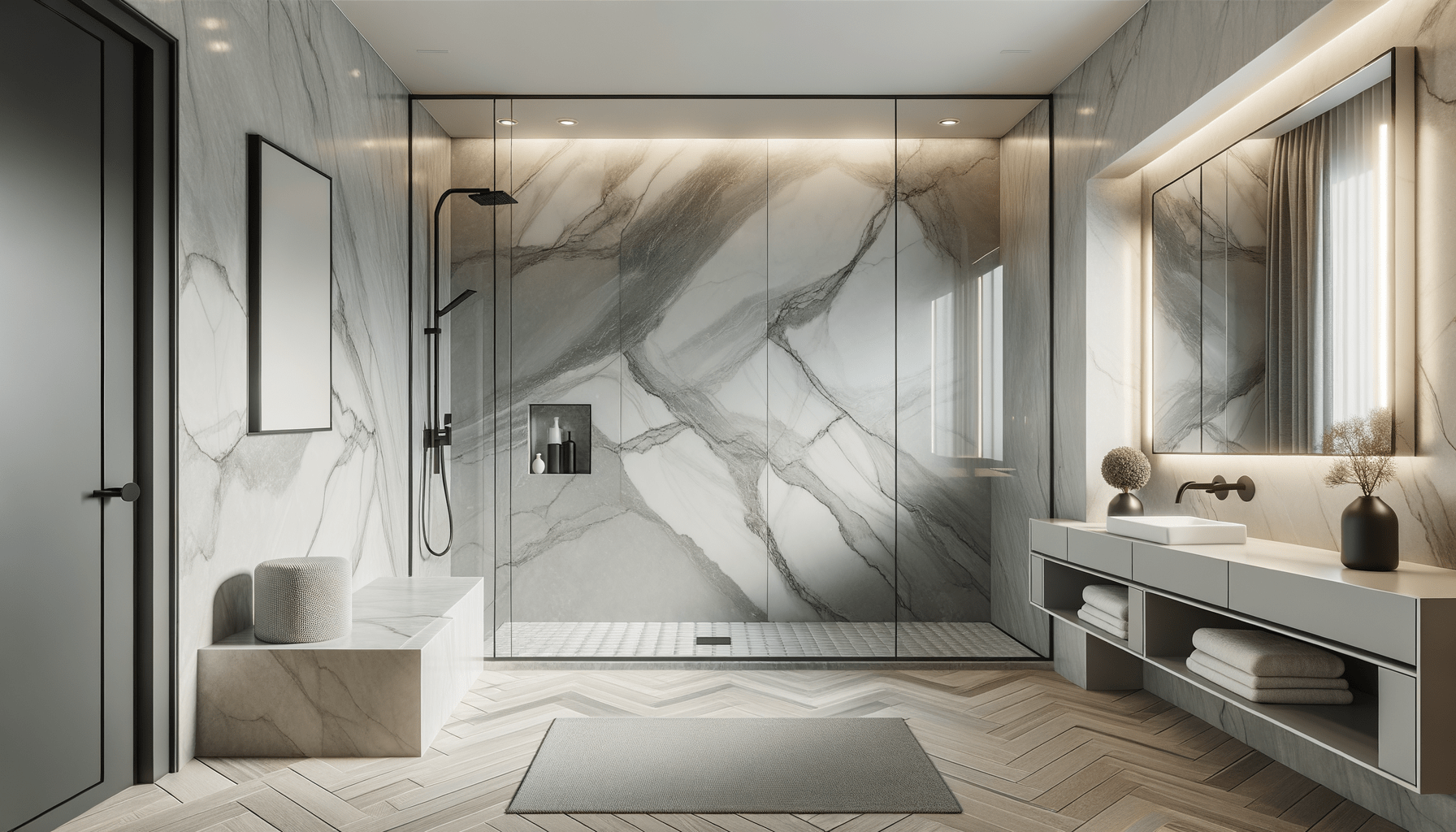 Porcelain Slabs for Shower Wall: Elegant, Durable Design Solution ...