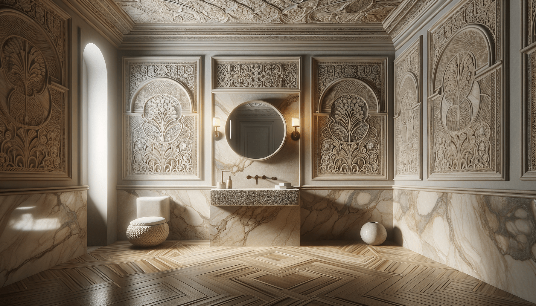 Powder Room Elegance: Z-Boutique Stone Design Inspiration – Zicana Boutique