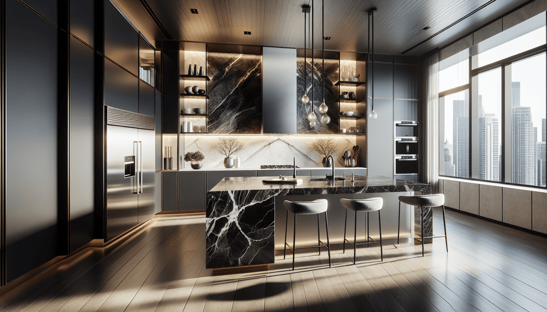 Stunning Kitchen Ideas with Black Marble Countertops - Z Boutique by Marble Couture
