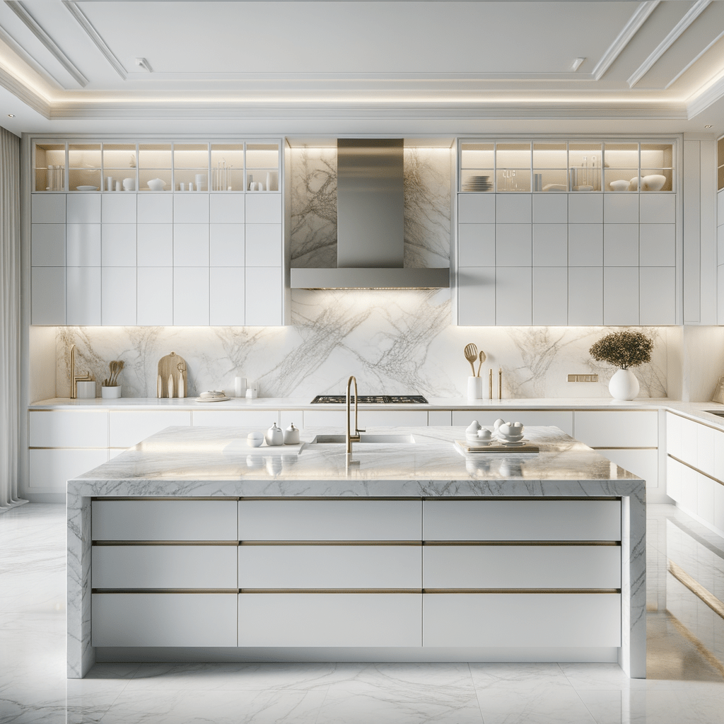 Taj Mahal Quartzite White Kitchen Ideas for Luxe Design – Zicana Boutique