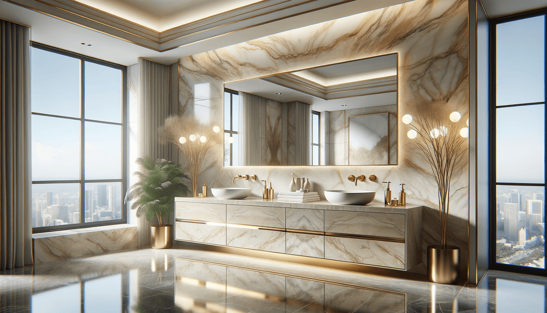 Timeless Taj Mahal Quartzite Vanity Ideas for Luxe Spaces - Zicana Boutique