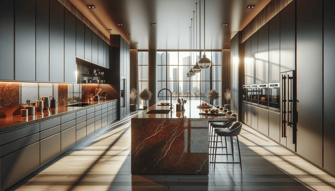 Transform Spaces with Striking Vicostone Red Quartz Surfaces - Zicana Boutique