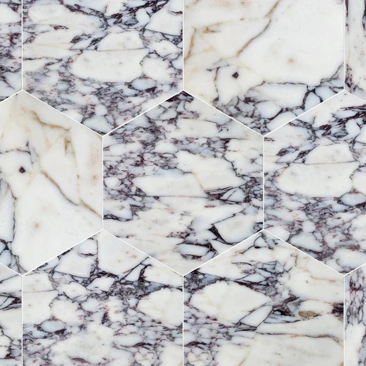 Afyon Violet Polished Marble 10 1/2'' Hexagon Zicana Boutique - Zicana Boutique - 1
