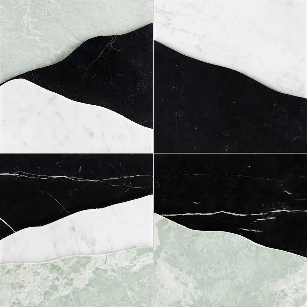 Ali Budd Kata Green Marble Dimensional Tile Artistic Tile - Zicana Boutique - 1