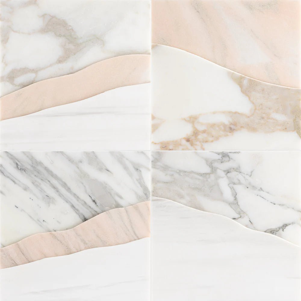 Ali Budd Kata Rosa Marble Dimensional Tile Zicana Boutique - Zicana Boutique - 1