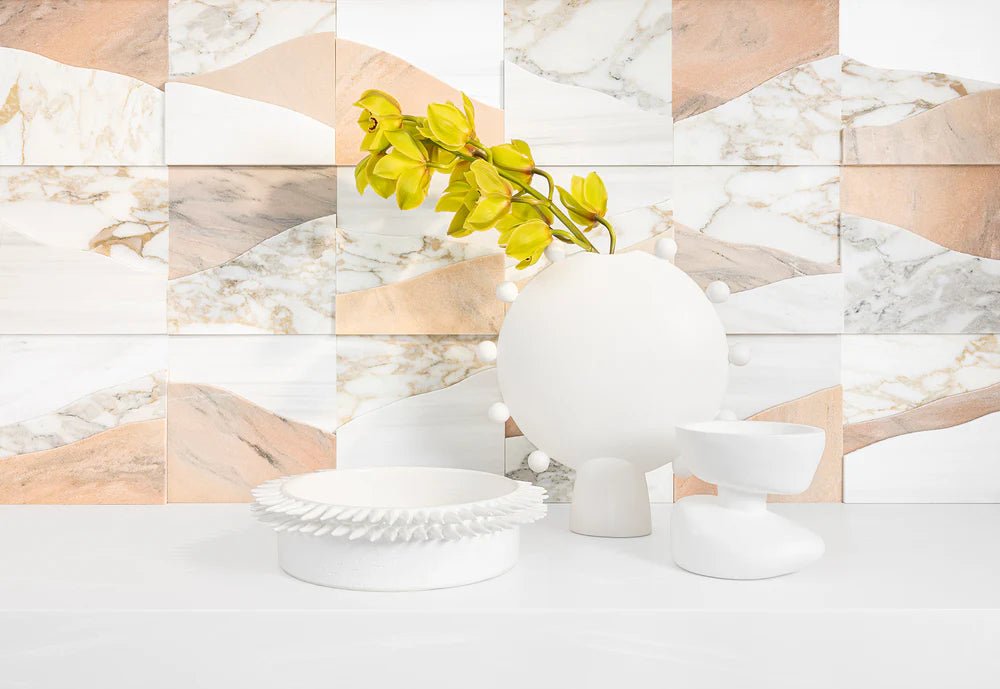 Ali Budd Kata Rosa Marble Dimensional Tile Zicana Boutique - Zicana Boutique - 3