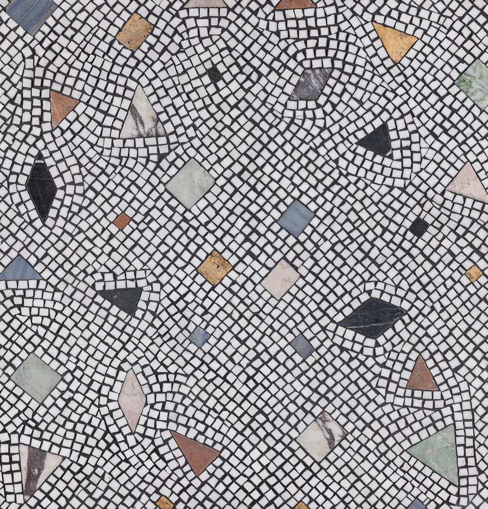 Alison Rose Artifact Bianco Dolomiti Mosaic Artistic Tile - Zicana Boutique - 1