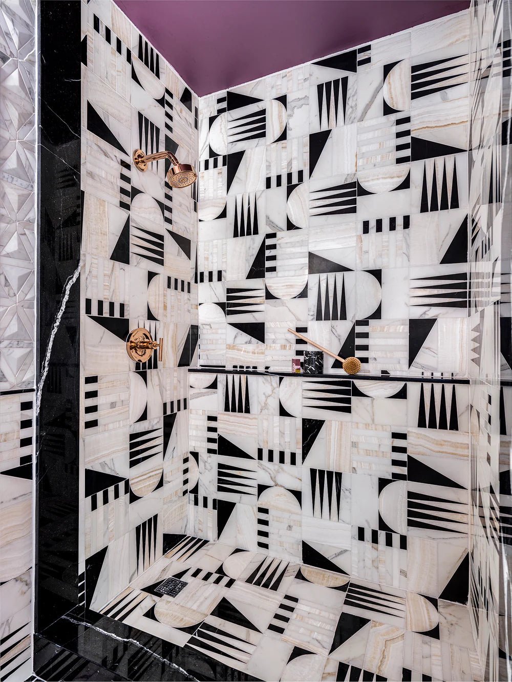 Alison Rose Euclid Large Onyx Waterjet Mosaic Artistic Tile - Zicana Boutique - 5