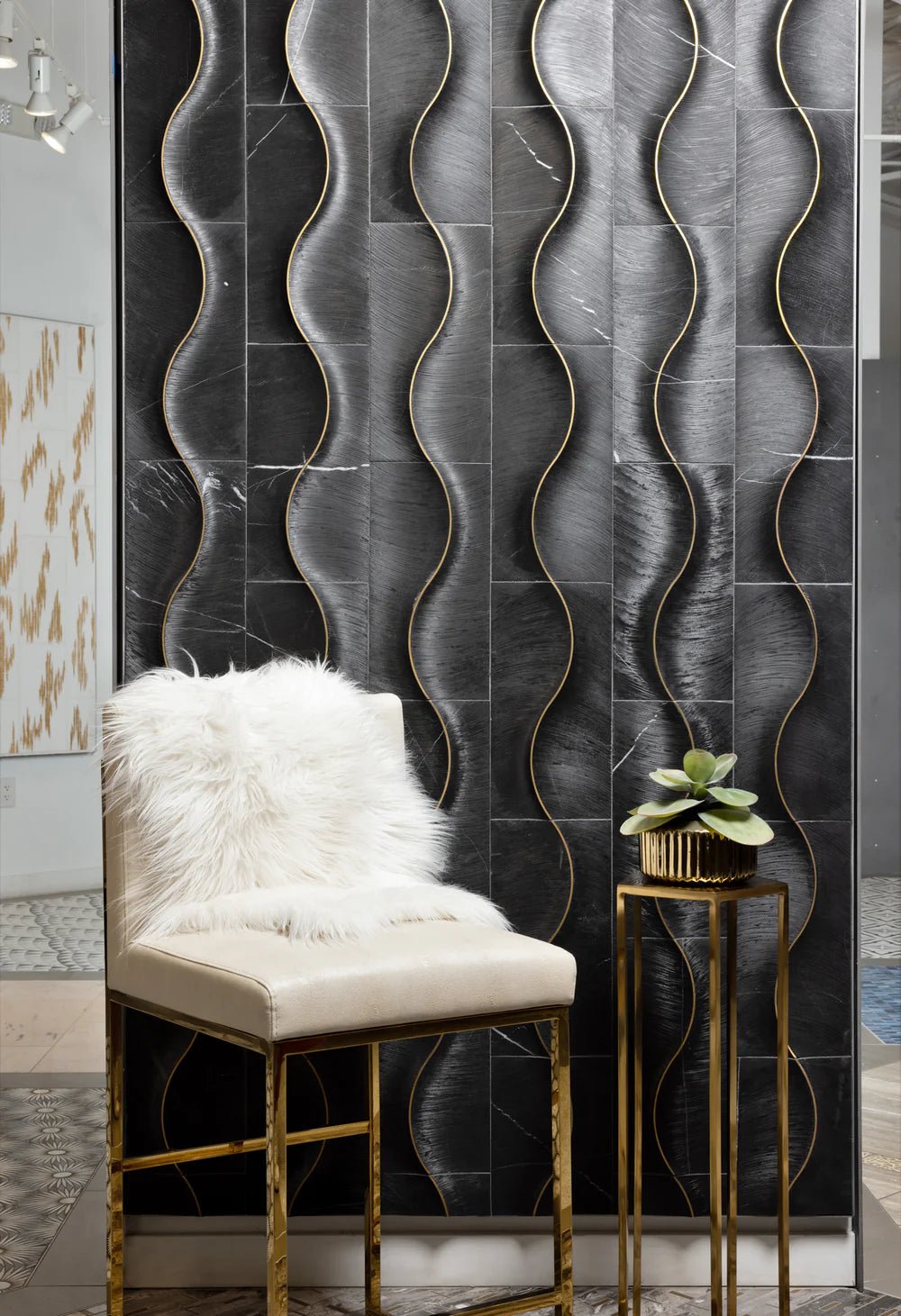 Alison Rose Zephyr Nero Marble Dimensional Tile Artistic Tile - Zicana Boutique - 7