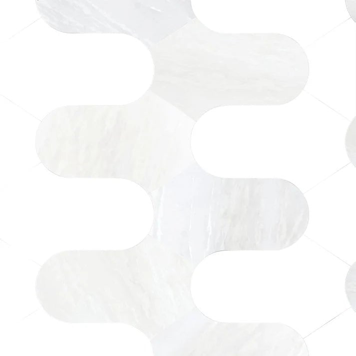 Allen Bianco Geometric Marble Waterjet Tile Zicana Boutique - Zicana Boutique - 1