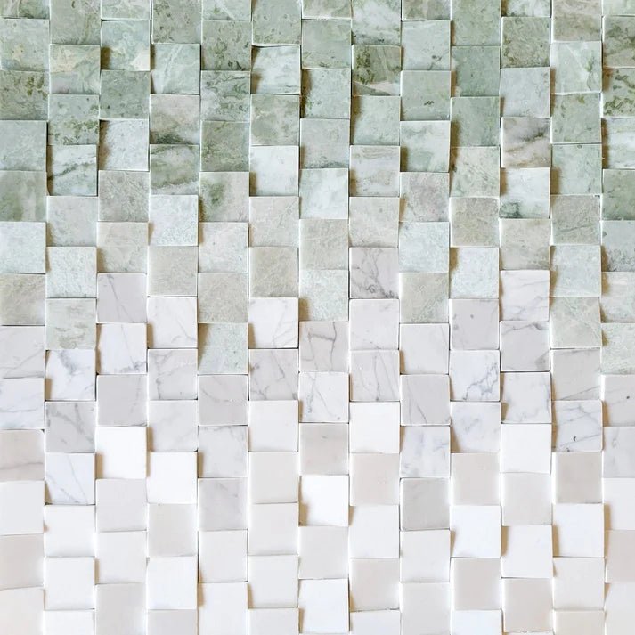 Altura Ombre Mint Dimensional Marble Mosaic Zicana Boutique - Zicana Boutique - 1