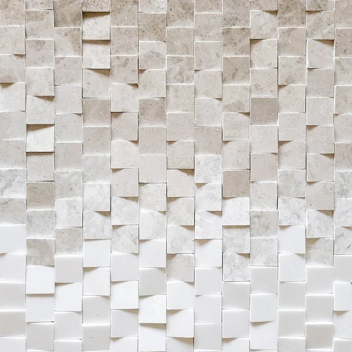 Altura Ombre Sand Dimensional Marble Mosaic Tile Zicana Boutique - Zicana Boutique - 1