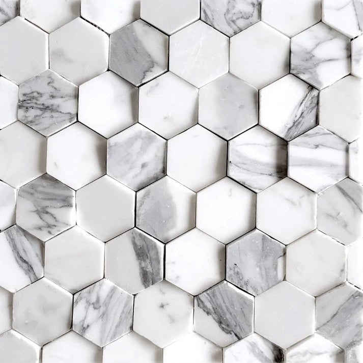 Altura Statuary Hexagon Dimensional Marble Mosaic Zicana Boutique - Zicana Boutique - 1