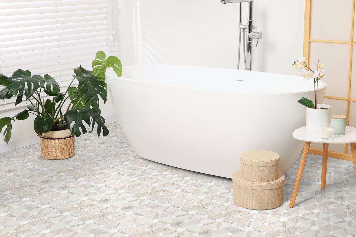 Angora Marble MSI Mosaic Tiles 11" X 12" Floralis Pattern MSI - Zicana Boutique - 8