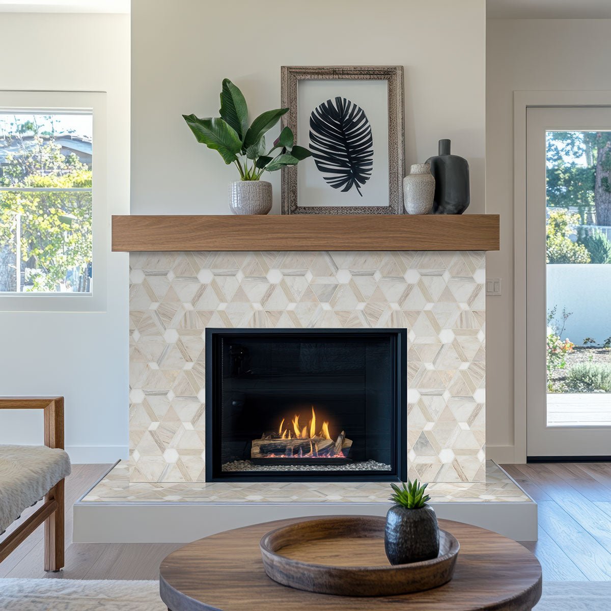 Angora Marble MSI Mosaic Tiles 11" X 12" Floralis Pattern MSI - Zicana Boutique - 7