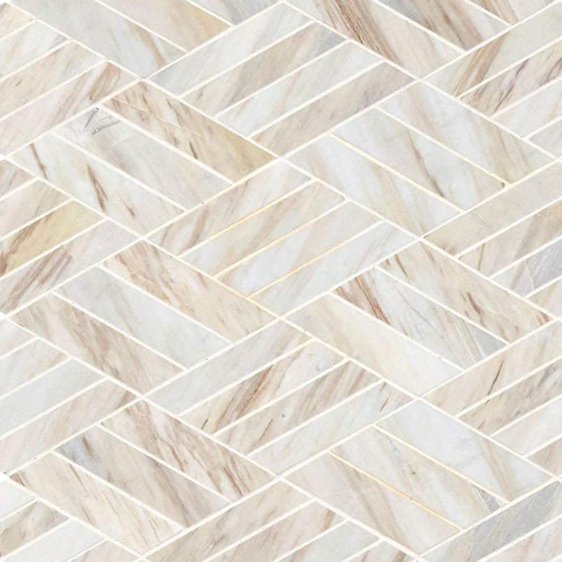 Angora Marble MSI Mosaic Tiles 11" X 13" Rhombus Pattern MSI - Zicana Boutique - 1