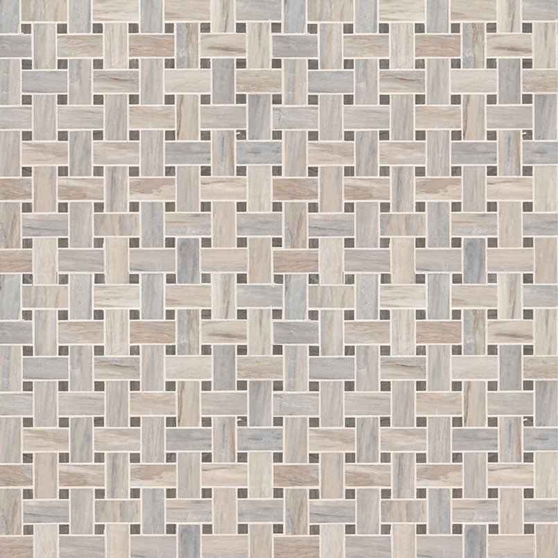 Angora Marble MSI Mosaic Tiles 12" X 12" Basketweave Pattern MSI - Zicana Boutique - 3