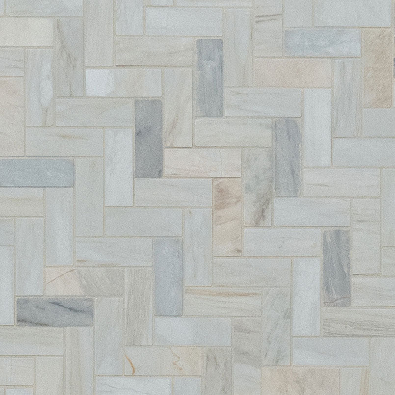 Angora Marble MSI Mosaic Tiles 12" X 12" Herringbone Pattern MSI - Zicana Boutique - 3