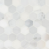 Arabescato Carrara Marble MSI Mosaic Tiles 12" X 12" 2" Hexagon Pattern MSI - Zicana Boutique - 1