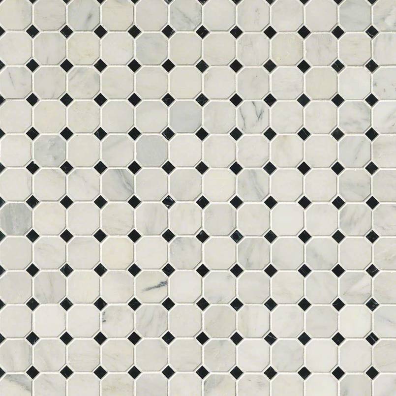 Arabescato Carrara Marble MSI Mosaic Tiles 12" X 12" Octagon Pattern MSI - Zicana Boutique - 3