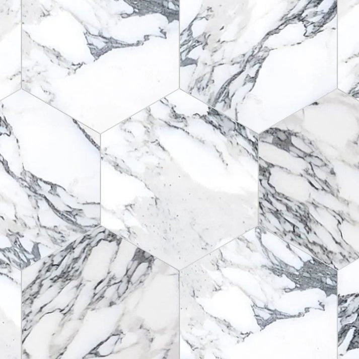 Arabescato Marble Hexagon Field Tile 10 1/2" Zicana Boutique - Zicana Boutique - 1