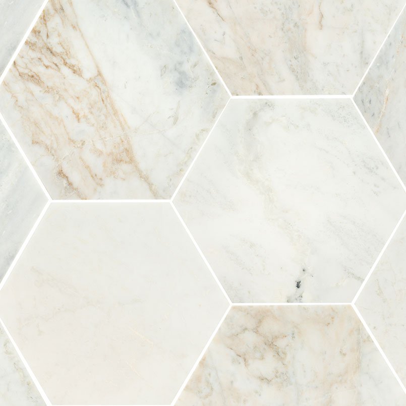 Arabescato Venato Marble MSI Field Tiles 8" Hexagon Pattern MSI - Zicana Boutique - 1