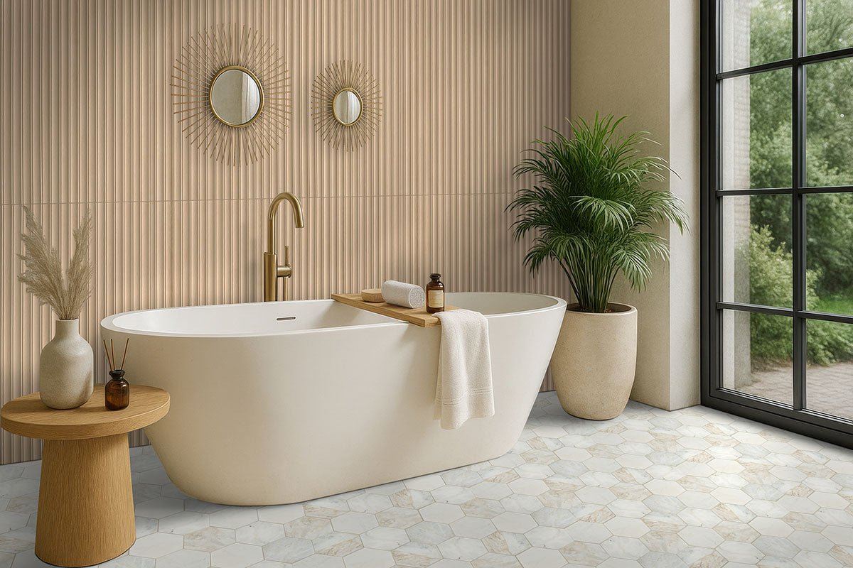 Arabescato Venato Marble MSI Field Tiles 8" Hexagon Pattern MSI - Zicana Boutique - 7