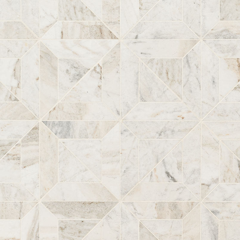 Arabescato Venato Marble MSI Mosaic Tiles 12" X 12" Argyle Pattern MSI - Zicana Boutique - 3