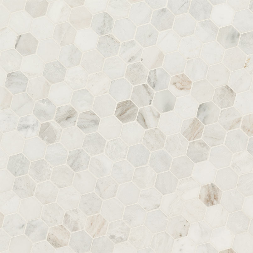Arabescato Venato Marble MSI Mosaic Tiles 12" X 12" Hexagon Pattern MSI - Zicana Boutique - 3