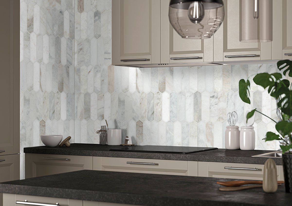 Arabescato Venato Marble MSI Mosaic Tiles 12" X 12" Picket Pattern MSI - Zicana Boutique - 2