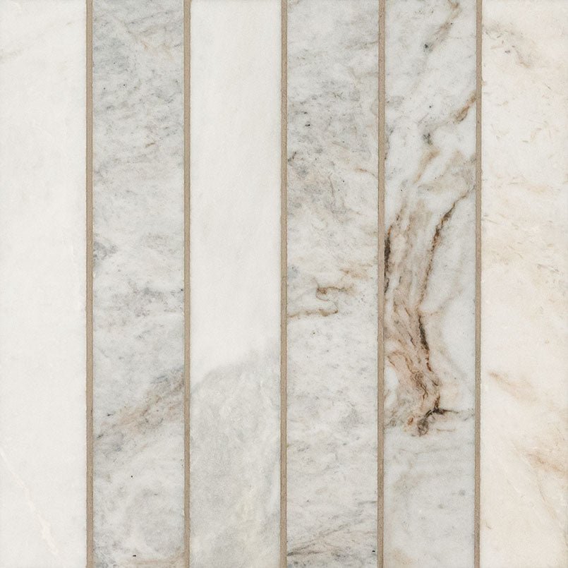 Arabescato Venato Marble MSI Mosaic Tiles 12" X 12" Stack Pattern MSI - Zicana Boutique - 1
