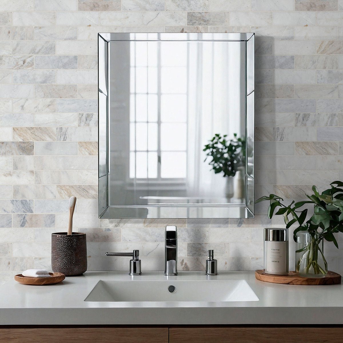 Arabescato Venato Marble MSI Mosaic Tiles 12" X 12" Subway Pattern MSI - Zicana Boutique - 2