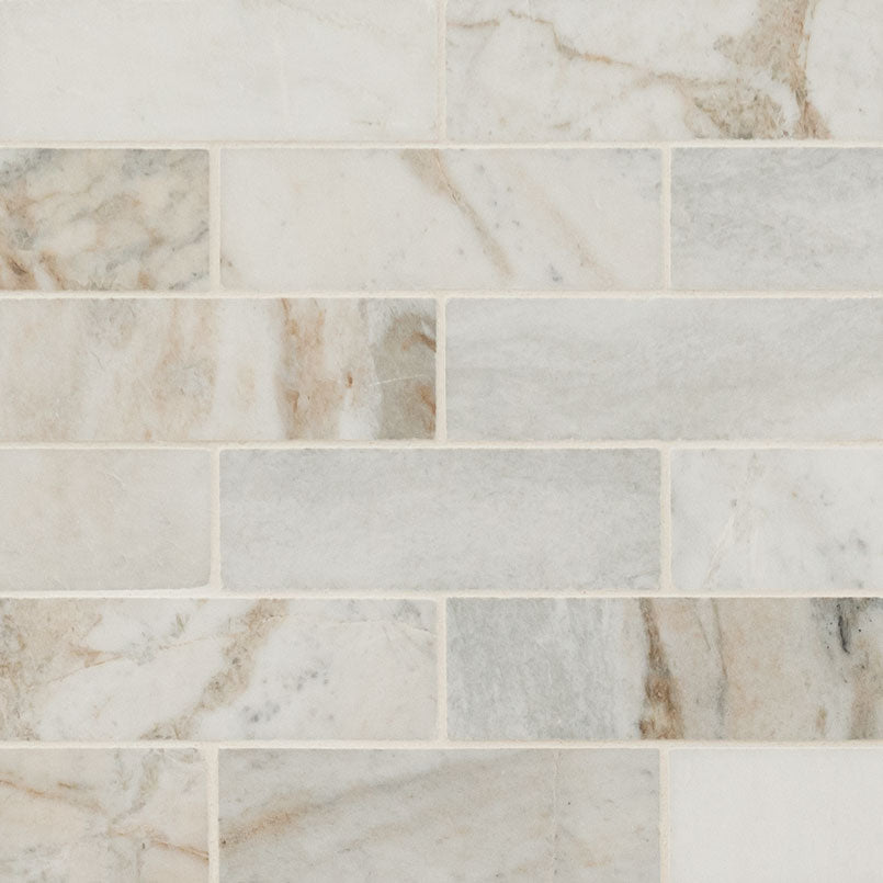 Arabescato Venato Marble MSI Mosaic Tiles 12" X 12" Subway Pattern MSI - Zicana Boutique - 1