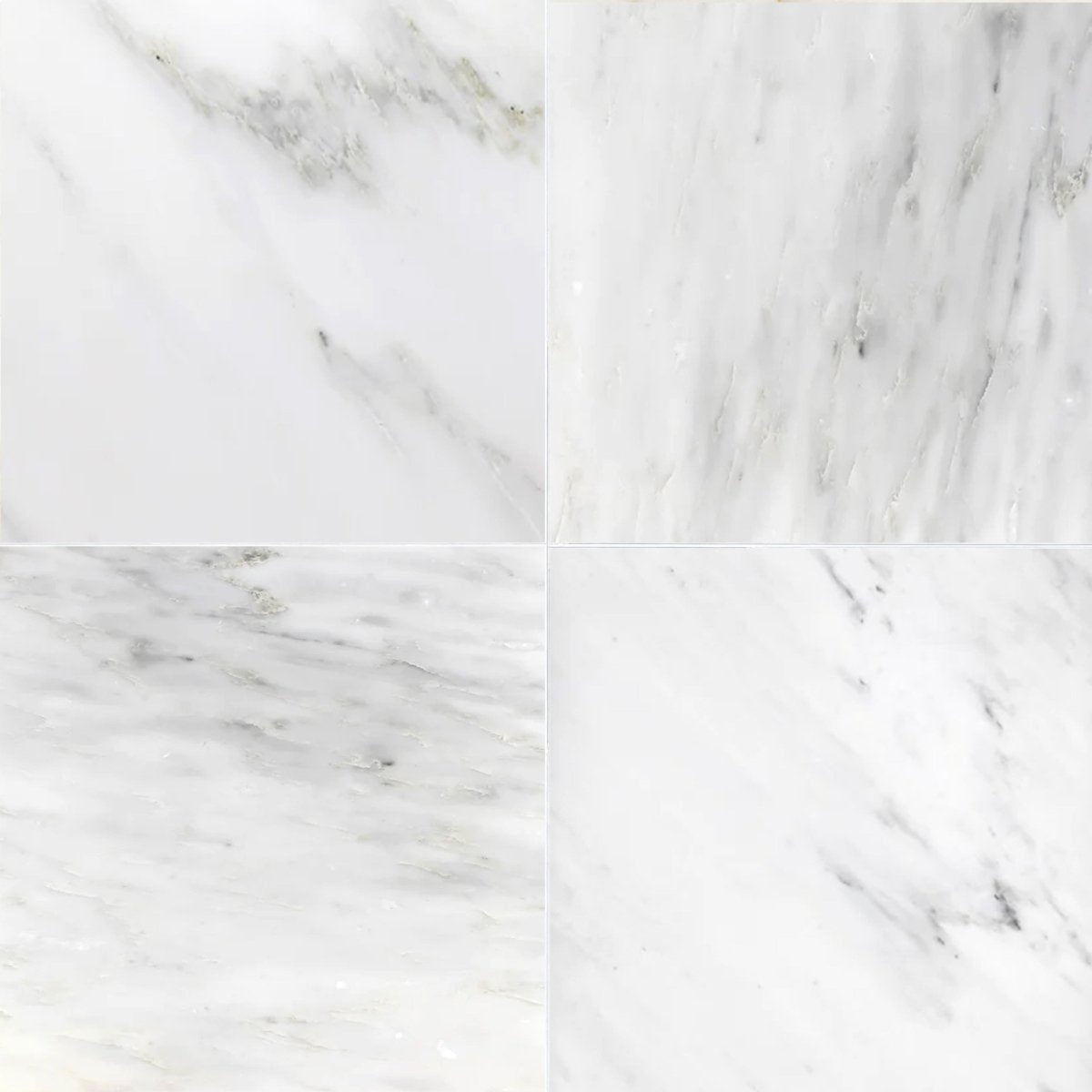 Asian White Polished Marble Field Tile 12''x12''x3/8'' Zicana Boutique - Zicana Boutique - 1