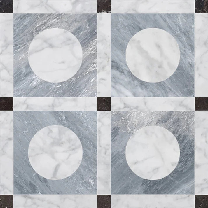 Astra Tundra Round Checkered Waterjet Tile Zicana Boutique - Zicana Boutique - 1