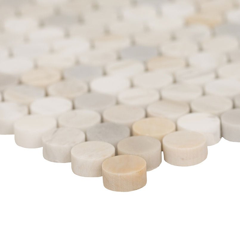 Athena Gold Marble MSI Mosaic Tiles 12" X 12" Penny Round MSI - Zicana Boutique - 3