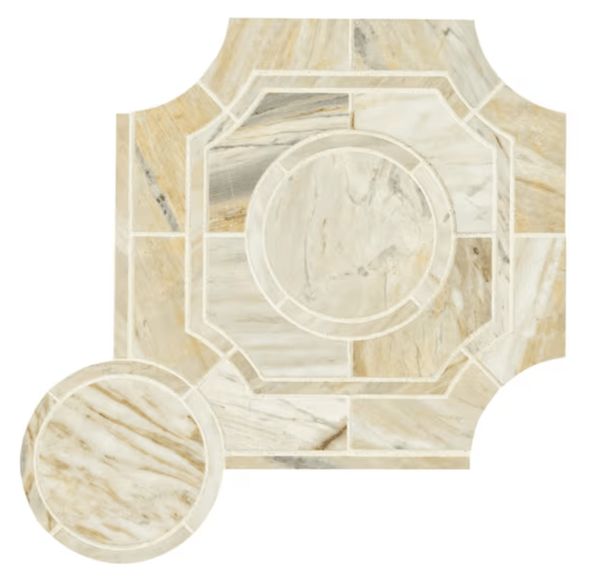 Athena Gold Regency Marble MSI Mosaic Tiles 10" X 10" Geometric Pattern MSI - Zicana Boutique - 3