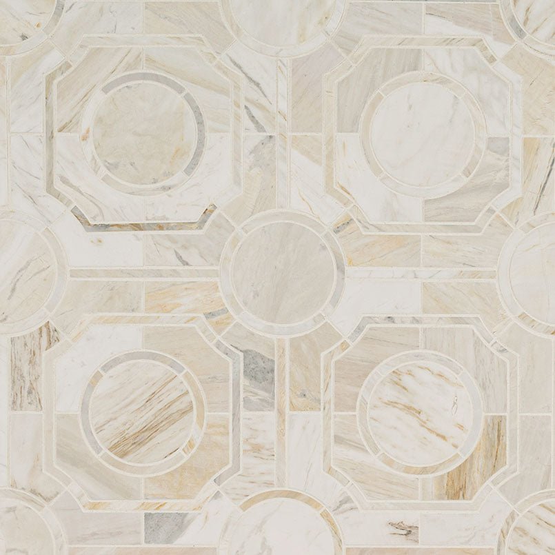 Athena Gold Regency Marble MSI Mosaic Tiles 10" X 10" Geometric Pattern MSI - Zicana Boutique - 1