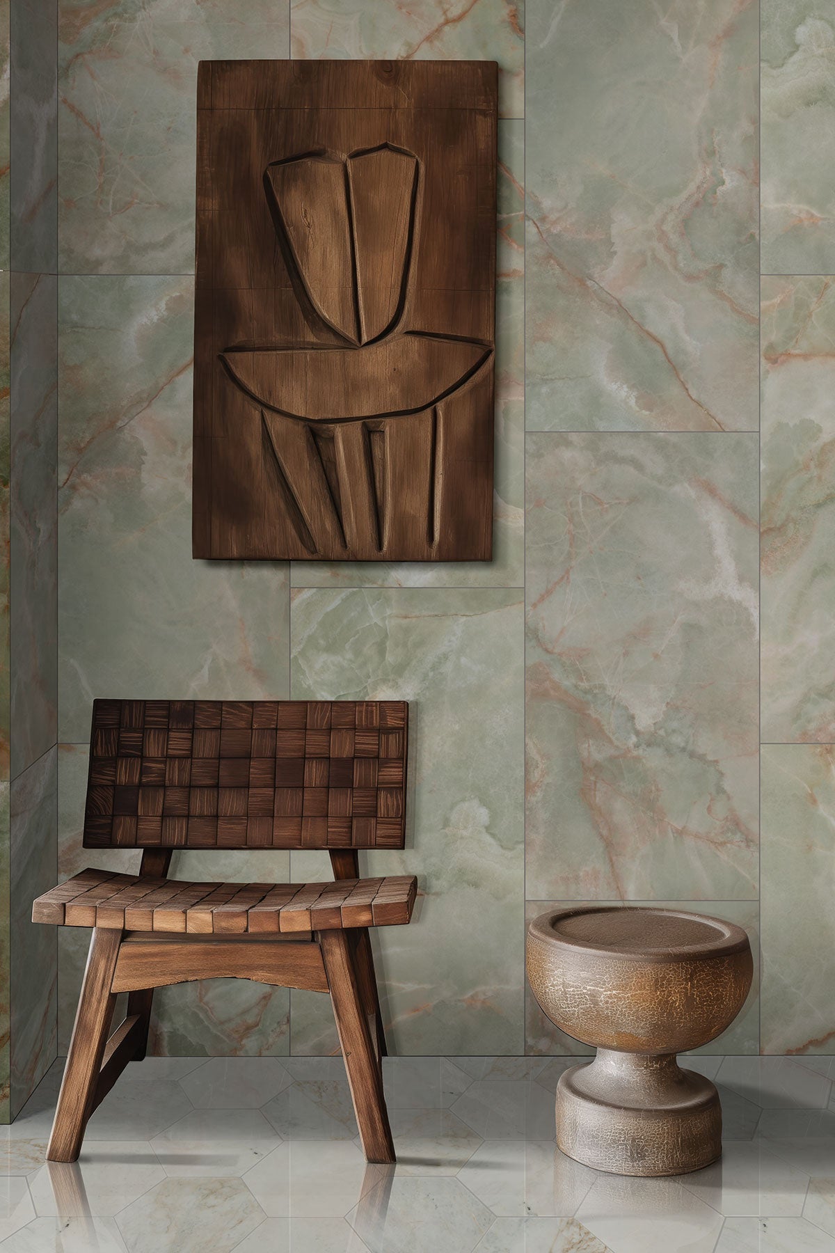 Aura Verde Onyx 24" x 48" Porcelain Field Tiles MSI- Zicana Boutique -2