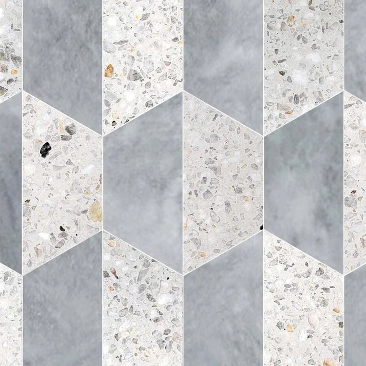 Avelis Afyon Gris Trapezoid Marble Waterjet Tile Zicana Boutique - Zicana Boutique - 1