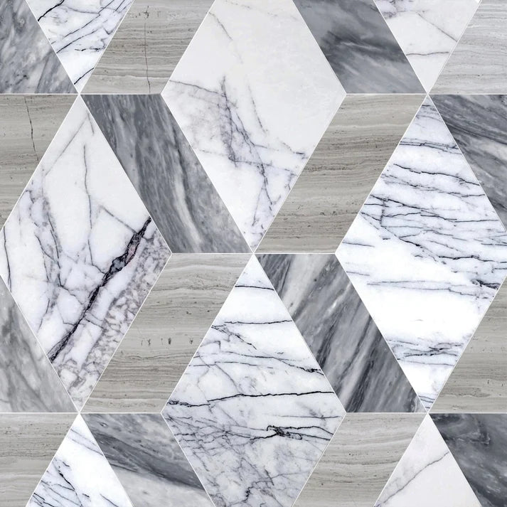 Avelis Mia Lilac Diamond Marble Waterjet Mosaic Zicana Boutique - Zicana Boutique - 1