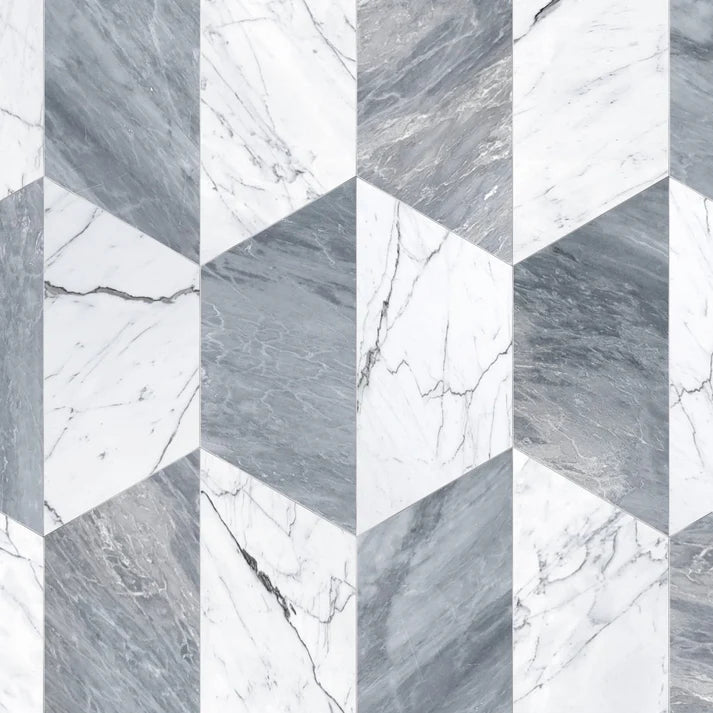 Avelis Toscano Trapezoid Marble Waterjet Tile Zicana Boutique - Zicana Boutique - 1