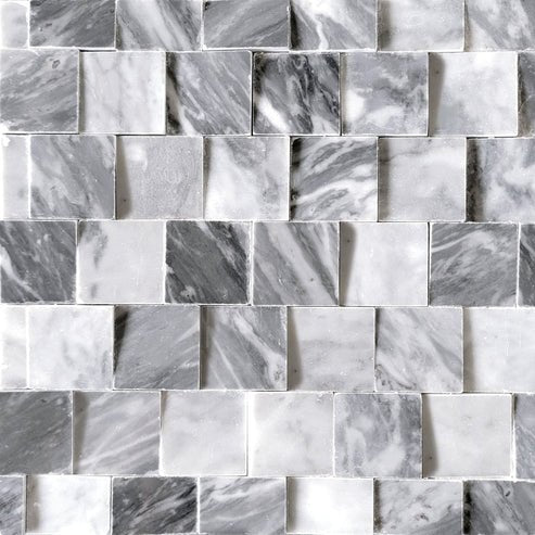 Bardiglio 3D StrataStone 2" Mosaic Tile Zicana Boutique - Zicana Boutique - 1
