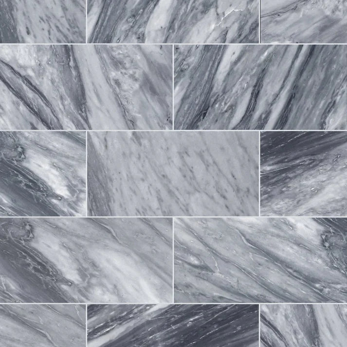 Bardiglio Polished Marble Field Tile 6''x12'' Zicana Boutique - Zicana Boutique - 1