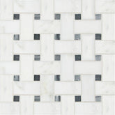 Bianco Carrara W/bardiglio Marble Mosaic Zicana Boutique - Zicana Boutique - 1